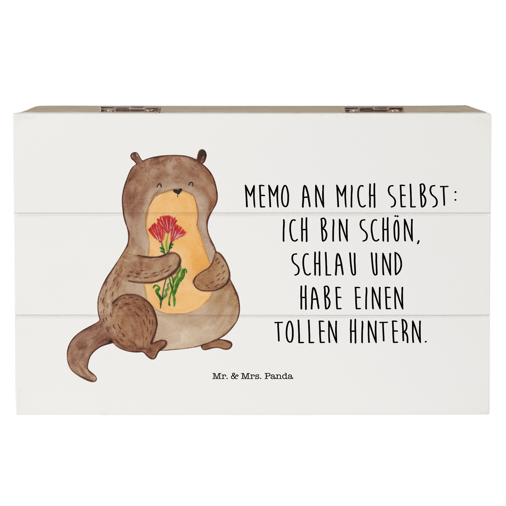 Holzkiste Otter Blumenstrauß Holzkiste, Kiste, Schatzkiste, Truhe, Schatulle, XXL, Erinnerungsbox, Erinnerungskiste, Dekokiste, Aufbewahrungsbox, Otter, Fischotter, Seeotter, Otter Seeotter See Otter