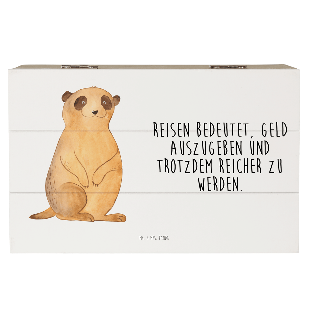 Holzkiste Erdmännchen Holzkiste, Kiste, Schatzkiste, Truhe, Schatulle, XXL, Erinnerungsbox, Erinnerungskiste, Dekokiste, Aufbewahrungsbox, Afrika, Wildtiere, Erdmännchen, Reisen, Spruch, Weltreise, Afrikareise, Roadtrip, Traveling