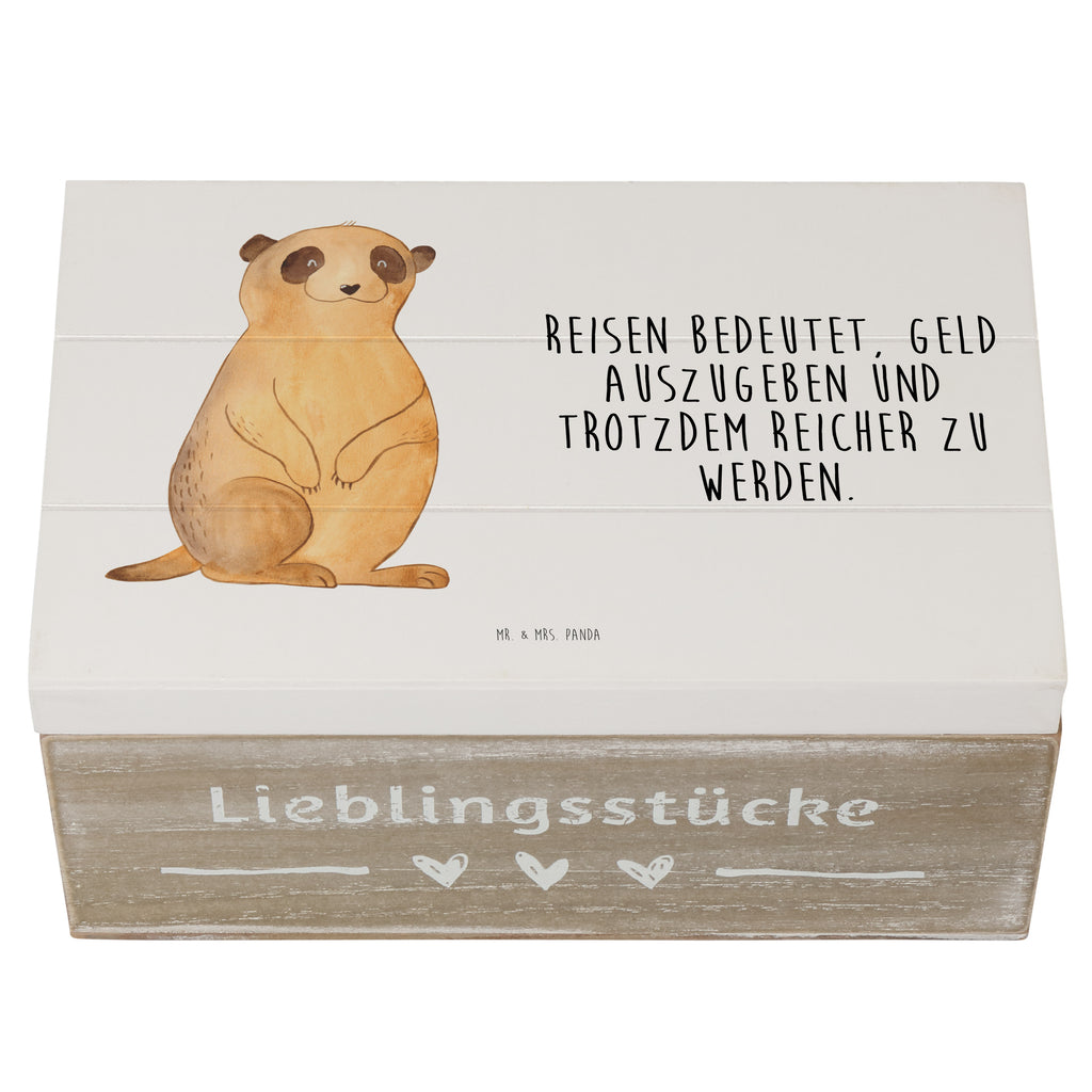 Holzkiste Erdmännchen Holzkiste, Kiste, Schatzkiste, Truhe, Schatulle, XXL, Erinnerungsbox, Erinnerungskiste, Dekokiste, Aufbewahrungsbox, Afrika, Wildtiere, Erdmännchen, Reisen, Spruch, Weltreise, Afrikareise, Roadtrip, Traveling