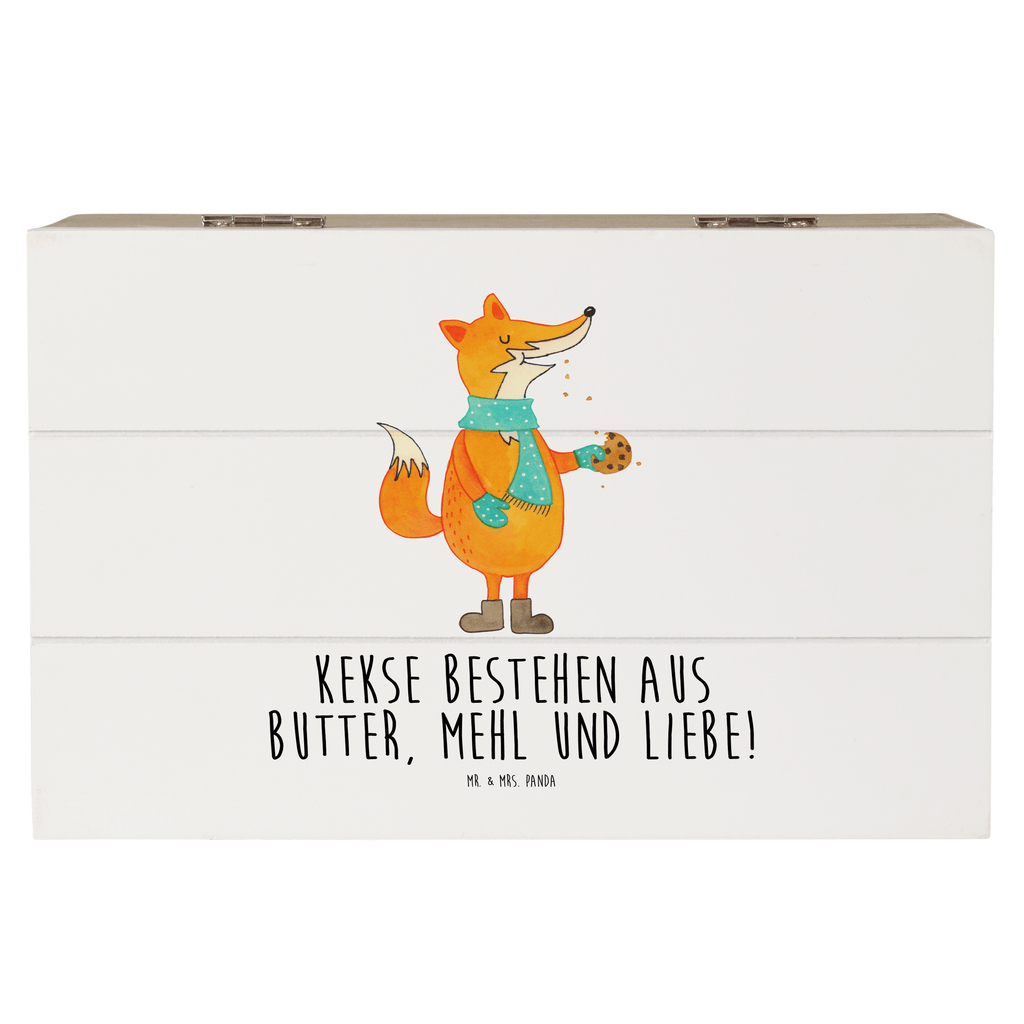 Holzkiste Fuchs Keks Holzkiste, Kiste, Schatzkiste, Truhe, Schatulle, XXL, Erinnerungsbox, Erinnerungskiste, Dekokiste, Aufbewahrungsbox, Fuchs, Füchse, Backen Spruch, Kekse, Winter, Weihnachtszeit, Plätzchen, Liebe, Küche Deko