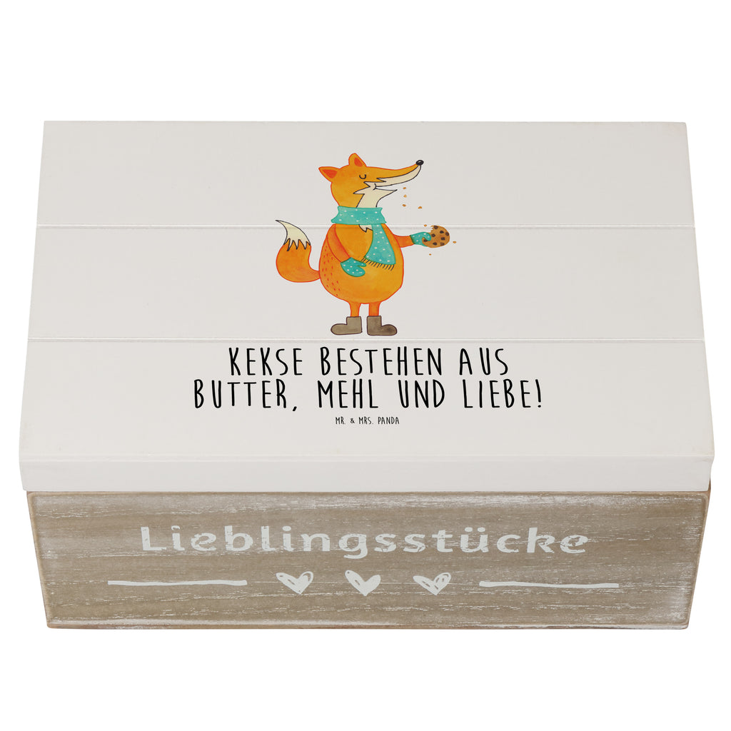 Holzkiste Fuchs Keks Holzkiste, Kiste, Schatzkiste, Truhe, Schatulle, XXL, Erinnerungsbox, Erinnerungskiste, Dekokiste, Aufbewahrungsbox, Fuchs, Füchse, Backen Spruch, Kekse, Winter, Weihnachtszeit, Plätzchen, Liebe, Küche Deko