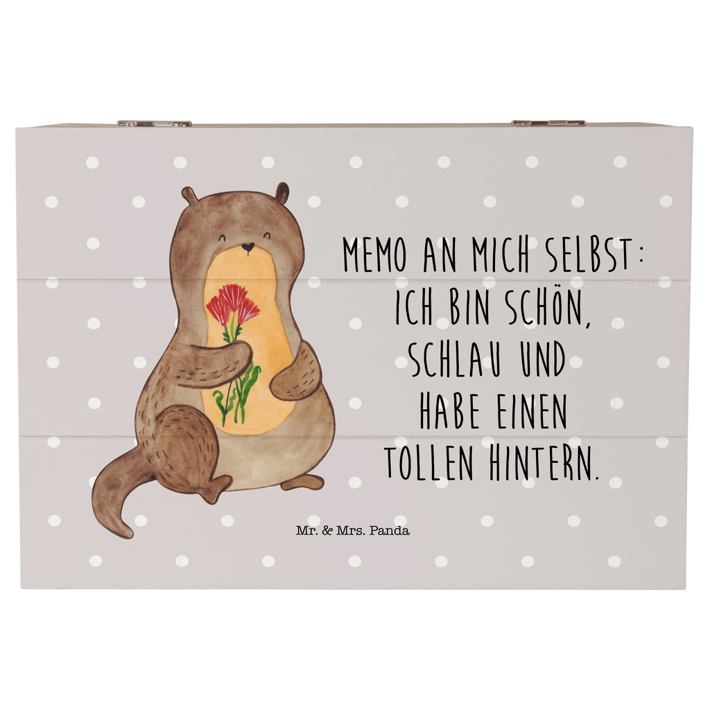 Holzkiste Otter Blumenstrauß Holzkiste, Kiste, Schatzkiste, Truhe, Schatulle, XXL, Erinnerungsbox, Erinnerungskiste, Dekokiste, Aufbewahrungsbox, Otter, Fischotter, Seeotter, Otter Seeotter See Otter