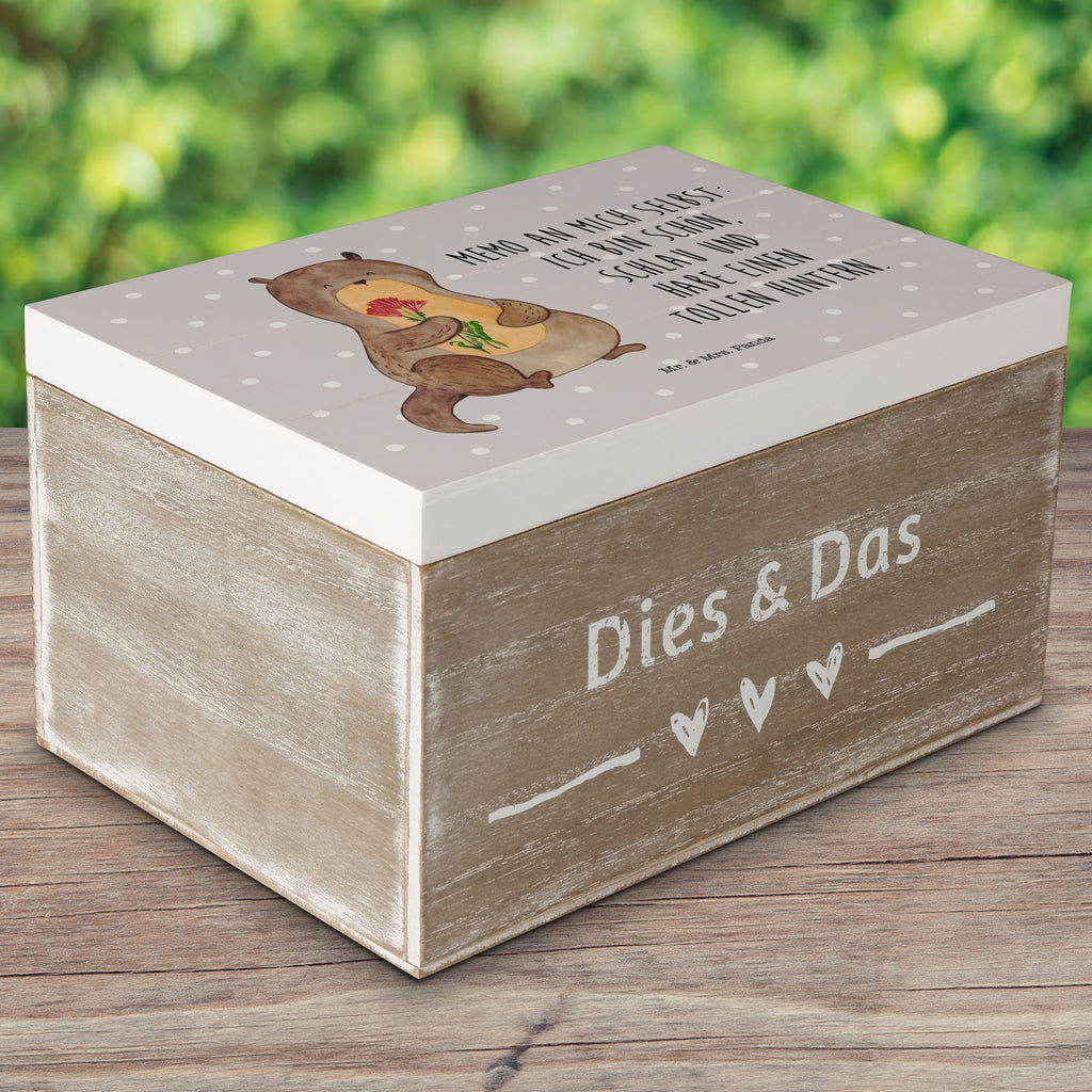 Holzkiste Otter Blumenstrauß Holzkiste, Kiste, Schatzkiste, Truhe, Schatulle, XXL, Erinnerungsbox, Erinnerungskiste, Dekokiste, Aufbewahrungsbox, Otter, Fischotter, Seeotter, Otter Seeotter See Otter