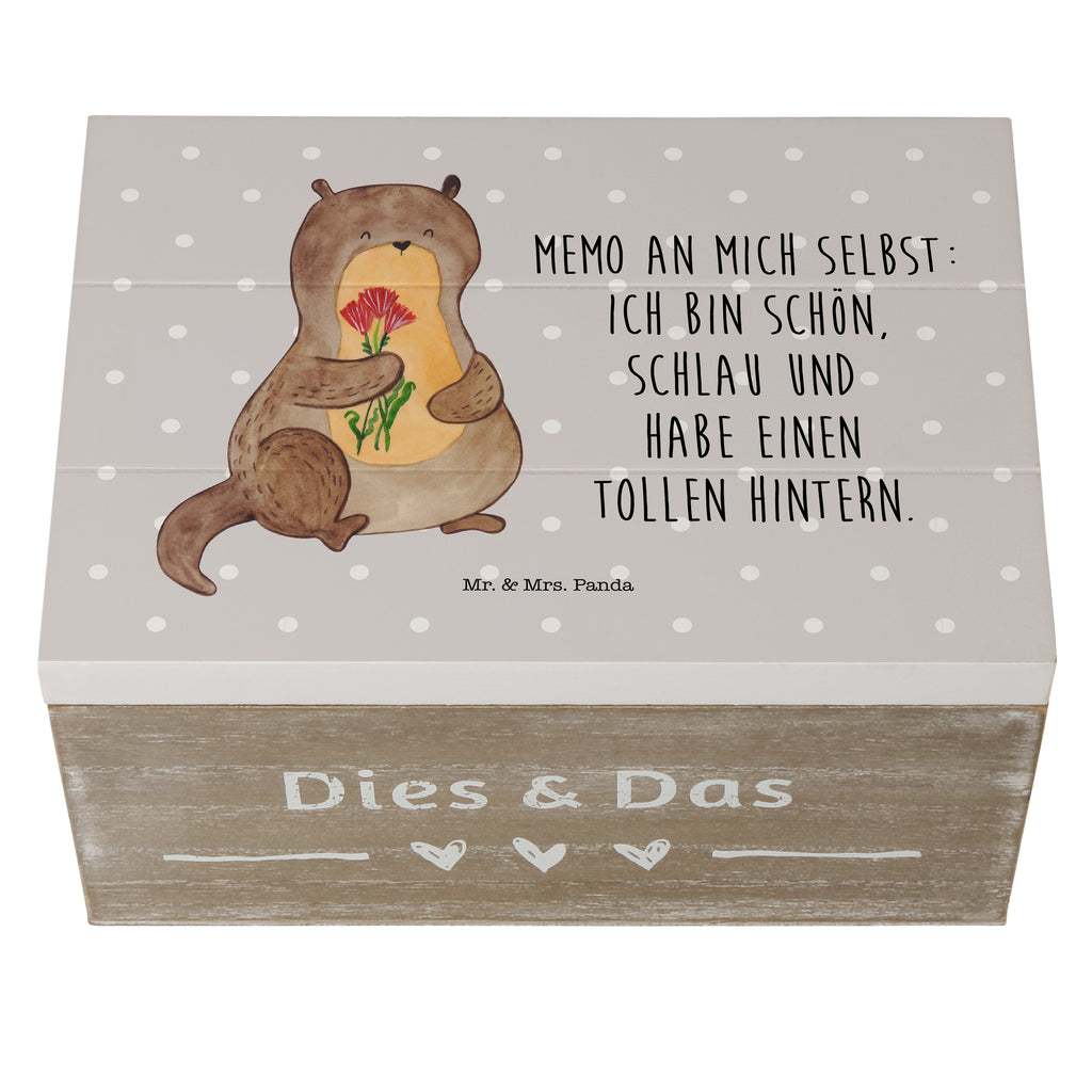 Holzkiste Otter Blumenstrauß Holzkiste, Kiste, Schatzkiste, Truhe, Schatulle, XXL, Erinnerungsbox, Erinnerungskiste, Dekokiste, Aufbewahrungsbox, Otter, Fischotter, Seeotter, Otter Seeotter See Otter