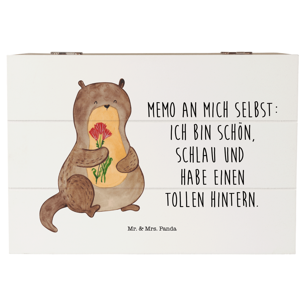 Holzkiste Otter Blumenstrauß Holzkiste, Kiste, Schatzkiste, Truhe, Schatulle, XXL, Erinnerungsbox, Erinnerungskiste, Dekokiste, Aufbewahrungsbox, Otter, Fischotter, Seeotter, Otter Seeotter See Otter