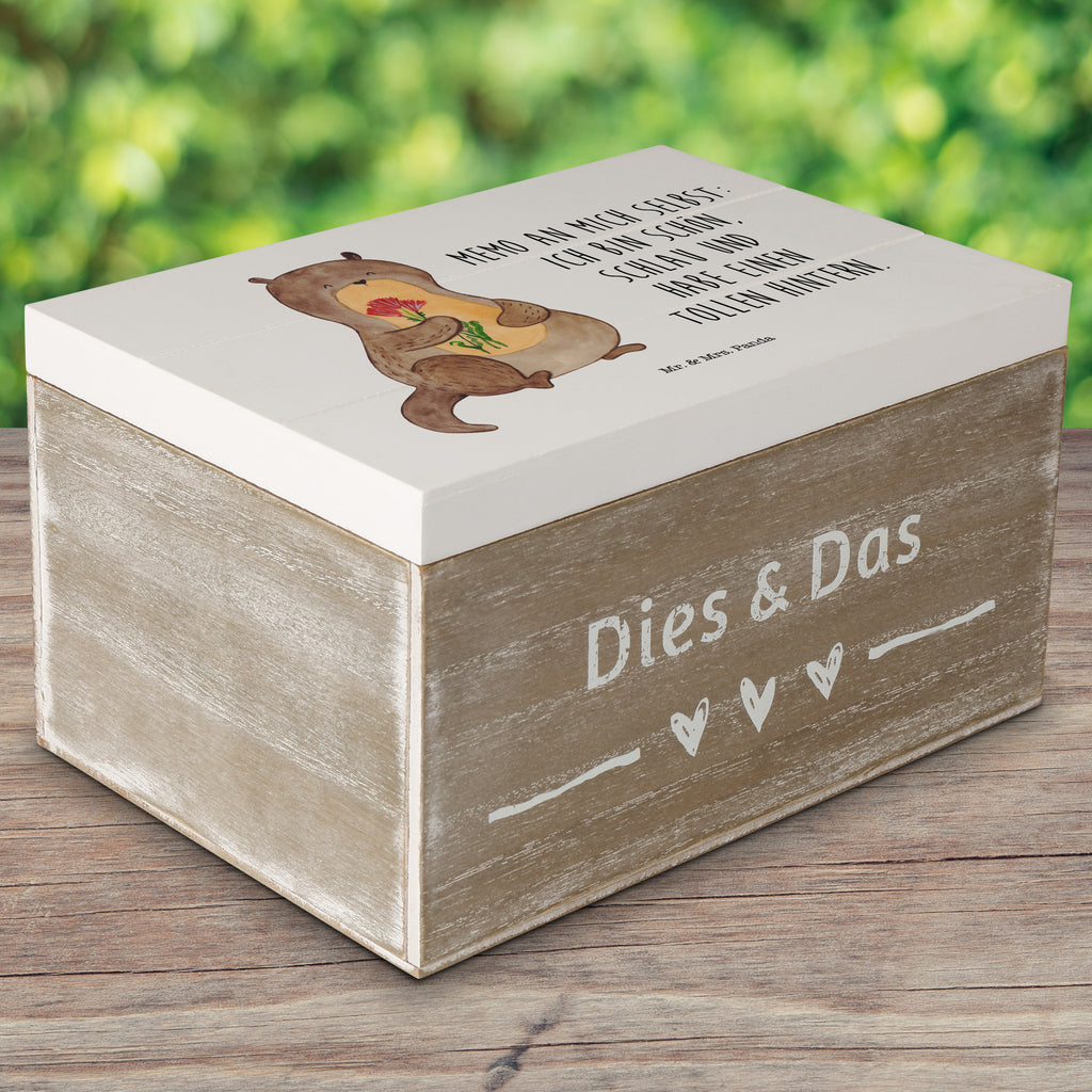 Holzkiste Otter Blumenstrauß Holzkiste, Kiste, Schatzkiste, Truhe, Schatulle, XXL, Erinnerungsbox, Erinnerungskiste, Dekokiste, Aufbewahrungsbox, Otter, Fischotter, Seeotter, Otter Seeotter See Otter