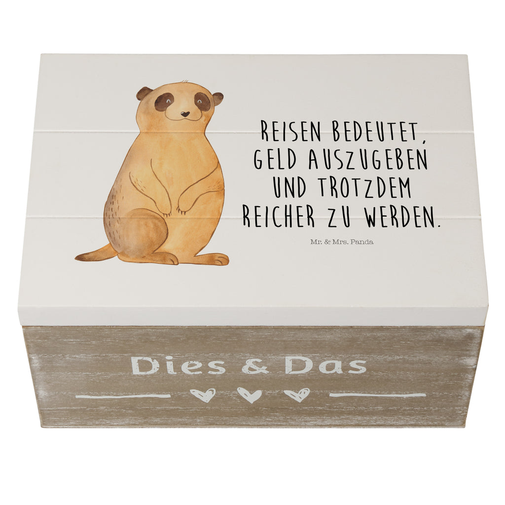 Holzkiste Erdmännchen Holzkiste, Kiste, Schatzkiste, Truhe, Schatulle, XXL, Erinnerungsbox, Erinnerungskiste, Dekokiste, Aufbewahrungsbox, Afrika, Wildtiere, Erdmännchen, Reisen, Spruch, Weltreise, Afrikareise, Roadtrip, Traveling