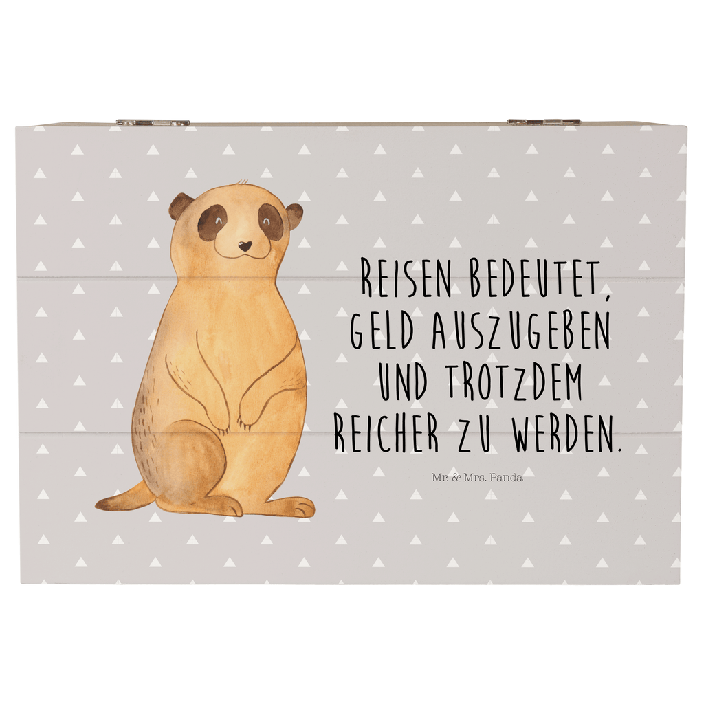 Holzkiste Erdmännchen Holzkiste, Kiste, Schatzkiste, Truhe, Schatulle, XXL, Erinnerungsbox, Erinnerungskiste, Dekokiste, Aufbewahrungsbox, Afrika, Wildtiere, Erdmännchen, Reisen, Spruch, Weltreise, Afrikareise, Roadtrip, Traveling