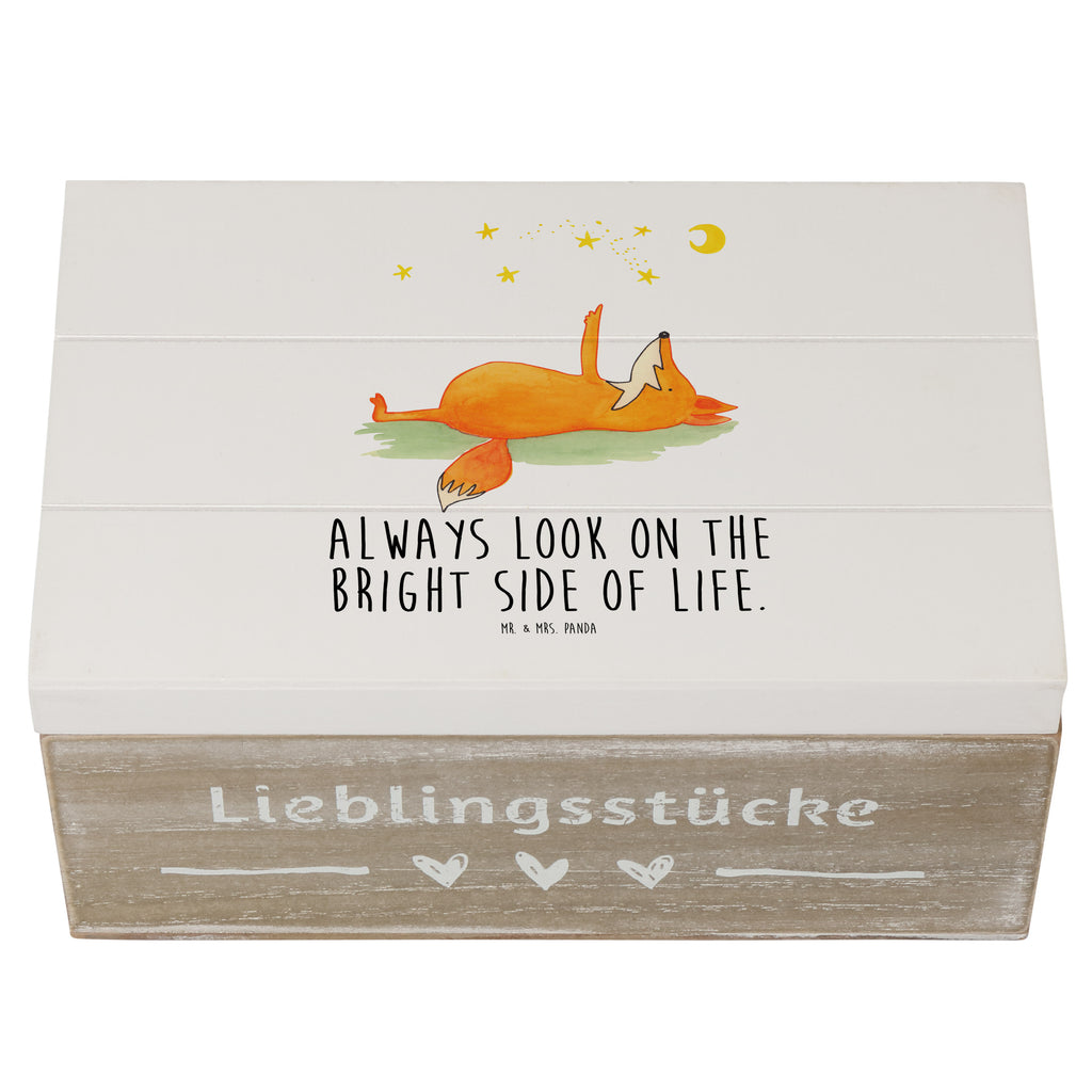 Holzkiste Fuchs Sterne Holzkiste, Kiste, Schatzkiste, Truhe, Schatulle, XXL, Erinnerungsbox, Erinnerungskiste, Dekokiste, Aufbewahrungsbox, Fuchs, Füchse, tröstende Worte, Spruch positiv, Spruch schön, Romantik, Always Look on the Bright Side of Life