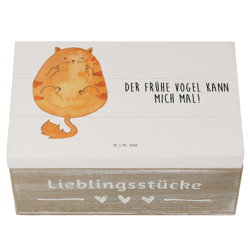 Holzkiste Katze Frühaufsteher Holzkiste, Kiste, Schatzkiste, Truhe, Schatulle, XXL, Erinnerungsbox, Erinnerungskiste, Dekokiste, Aufbewahrungsbox, Katze, Katzenmotiv, Katzenfan, Katzendeko, Katzenfreund, Katzenliebhaber, Katzenprodukte, Katzenartikel, Katzenaccessoires, Katzensouvenirs, Katzenliebhaberprodukte, Katzenmotive, Der frühe Vogel kann mich mal, Morgenmuffel, Frühaufsteher, Kaffee, Katzen, Kater, Mietze