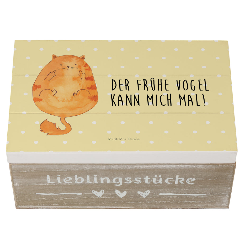 Holzkiste Katze Frühaufsteher Holzkiste, Kiste, Schatzkiste, Truhe, Schatulle, XXL, Erinnerungsbox, Erinnerungskiste, Dekokiste, Aufbewahrungsbox, Katze, Katzenmotiv, Katzenfan, Katzendeko, Katzenfreund, Katzenliebhaber, Katzenprodukte, Katzenartikel, Katzenaccessoires, Katzensouvenirs, Katzenliebhaberprodukte, Katzenmotive, Der frühe Vogel kann mich mal, Morgenmuffel, Frühaufsteher, Kaffee, Katzen, Kater, Mietze