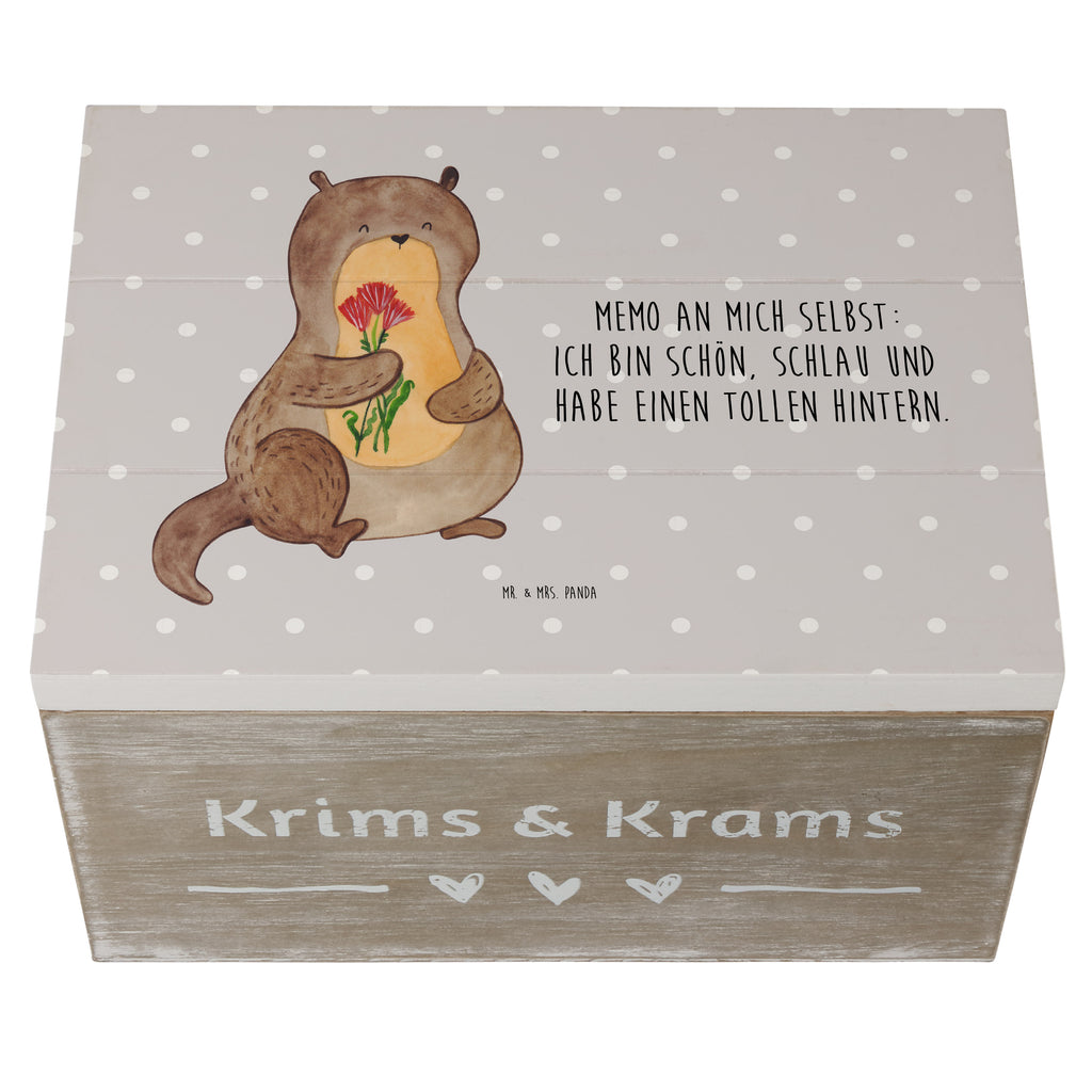 Holzkiste Otter Blumenstrauß Holzkiste, Kiste, Schatzkiste, Truhe, Schatulle, XXL, Erinnerungsbox, Erinnerungskiste, Dekokiste, Aufbewahrungsbox, Otter, Fischotter, Seeotter, Otter Seeotter See Otter