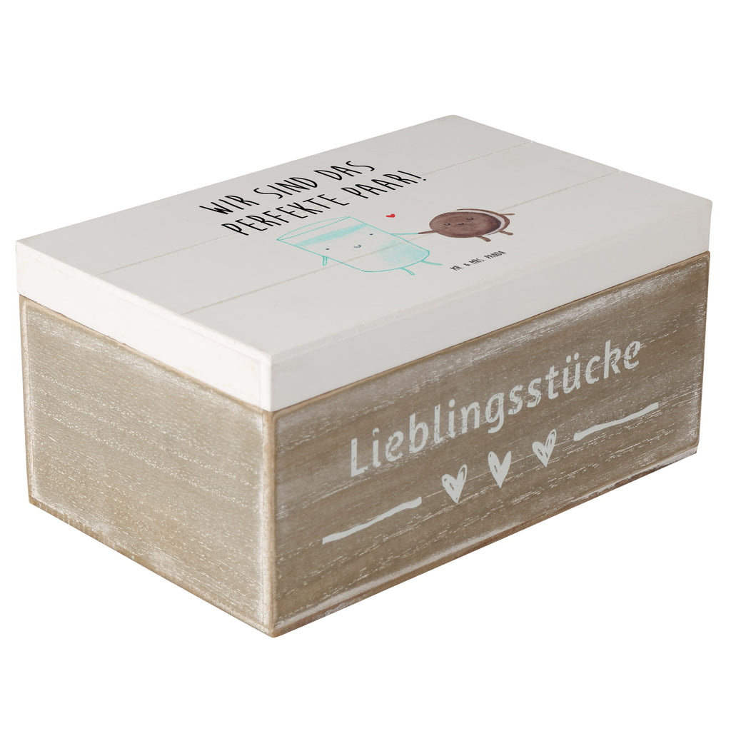 Holzkiste Milch & Keks Holzkiste, Kiste, Schatzkiste, Truhe, Schatulle, XXL, Erinnerungsbox, Erinnerungskiste, Dekokiste, Aufbewahrungsbox, Tiermotive, Gute Laune, lustige Sprüche, Tiere, Milk, Cookie, Milch, Keks, Kekse, Kaffee, Einladung Frühstück, Motiv süß, romantisch, perfektes Paar