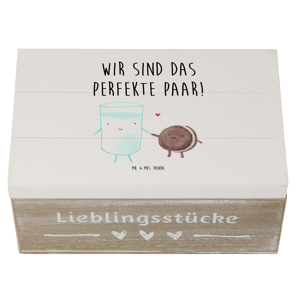 Holzkiste Milch & Keks Holzkiste, Kiste, Schatzkiste, Truhe, Schatulle, XXL, Erinnerungsbox, Erinnerungskiste, Dekokiste, Aufbewahrungsbox, Tiermotive, Gute Laune, lustige Sprüche, Tiere, Milk, Cookie, Milch, Keks, Kekse, Kaffee, Einladung Frühstück, Motiv süß, romantisch, perfektes Paar