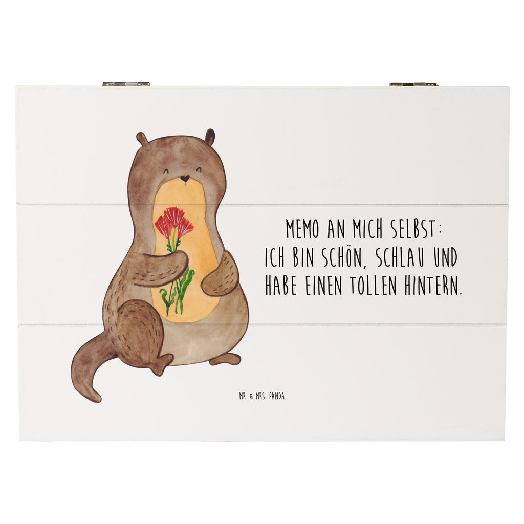 Holzkiste Otter Blumenstrauß Holzkiste, Kiste, Schatzkiste, Truhe, Schatulle, XXL, Erinnerungsbox, Erinnerungskiste, Dekokiste, Aufbewahrungsbox, Otter, Fischotter, Seeotter, Otter Seeotter See Otter