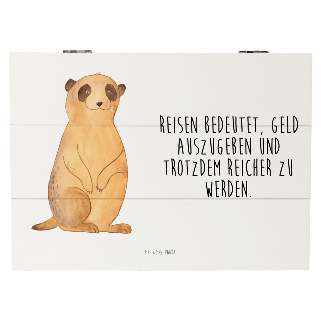 Holzkiste Erdmännchen Holzkiste, Kiste, Schatzkiste, Truhe, Schatulle, XXL, Erinnerungsbox, Erinnerungskiste, Dekokiste, Aufbewahrungsbox, Afrika, Wildtiere, Erdmännchen, Reisen, Spruch, Weltreise, Afrikareise, Roadtrip, Traveling
