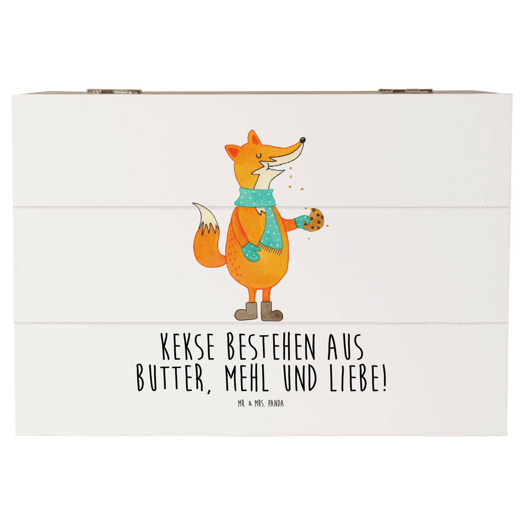 Holzkiste Fuchs Keks Holzkiste, Kiste, Schatzkiste, Truhe, Schatulle, XXL, Erinnerungsbox, Erinnerungskiste, Dekokiste, Aufbewahrungsbox, Fuchs, Füchse, Backen Spruch, Kekse, Winter, Weihnachtszeit, Plätzchen, Liebe, Küche Deko