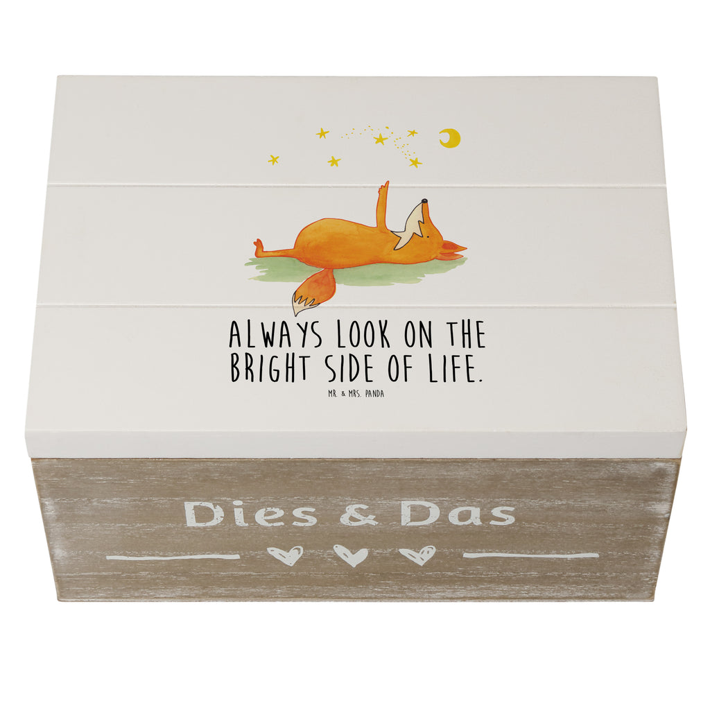 Holzkiste Fuchs Sterne Holzkiste, Kiste, Schatzkiste, Truhe, Schatulle, XXL, Erinnerungsbox, Erinnerungskiste, Dekokiste, Aufbewahrungsbox, Fuchs, Füchse, tröstende Worte, Spruch positiv, Spruch schön, Romantik, Always Look on the Bright Side of Life