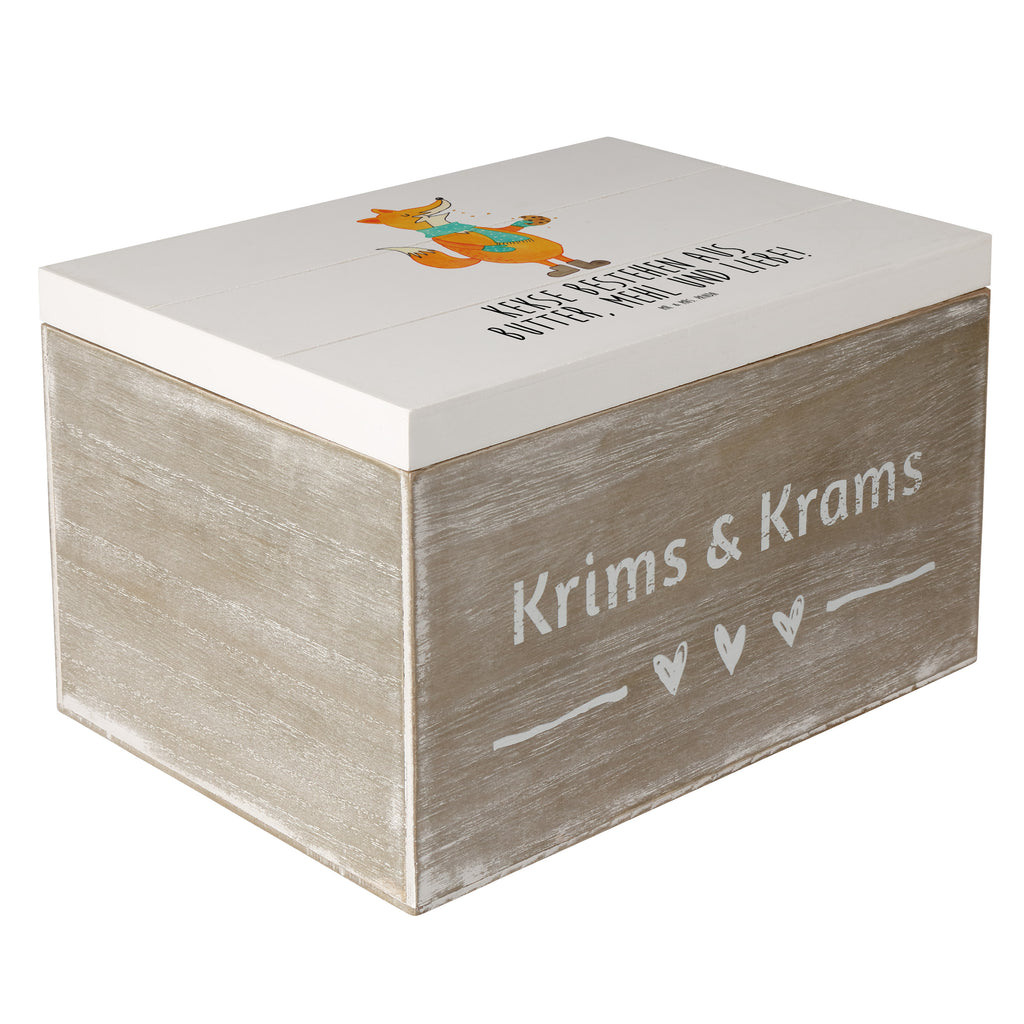 Holzkiste Fuchs Keks Holzkiste, Kiste, Schatzkiste, Truhe, Schatulle, XXL, Erinnerungsbox, Erinnerungskiste, Dekokiste, Aufbewahrungsbox, Fuchs, Füchse, Backen Spruch, Kekse, Winter, Weihnachtszeit, Plätzchen, Liebe, Küche Deko
