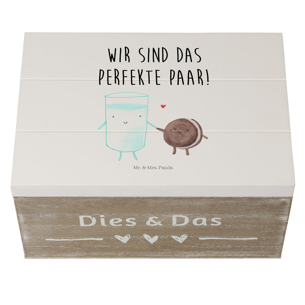 Holzkiste Milch & Keks Holzkiste, Kiste, Schatzkiste, Truhe, Schatulle, XXL, Erinnerungsbox, Erinnerungskiste, Dekokiste, Aufbewahrungsbox, Tiermotive, Gute Laune, lustige Sprüche, Tiere, Milk, Cookie, Milch, Keks, Kekse, Kaffee, Einladung Frühstück, Motiv süß, romantisch, perfektes Paar
