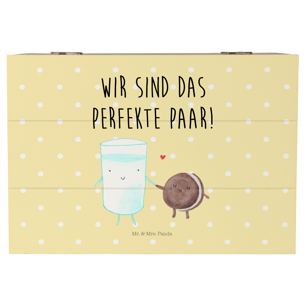 Holzkiste Milch & Keks Holzkiste, Kiste, Schatzkiste, Truhe, Schatulle, XXL, Erinnerungsbox, Erinnerungskiste, Dekokiste, Aufbewahrungsbox, Tiermotive, Gute Laune, lustige Sprüche, Tiere, Milk, Cookie, Milch, Keks, Kekse, Kaffee, Einladung Frühstück, Motiv süß, romantisch, perfektes Paar