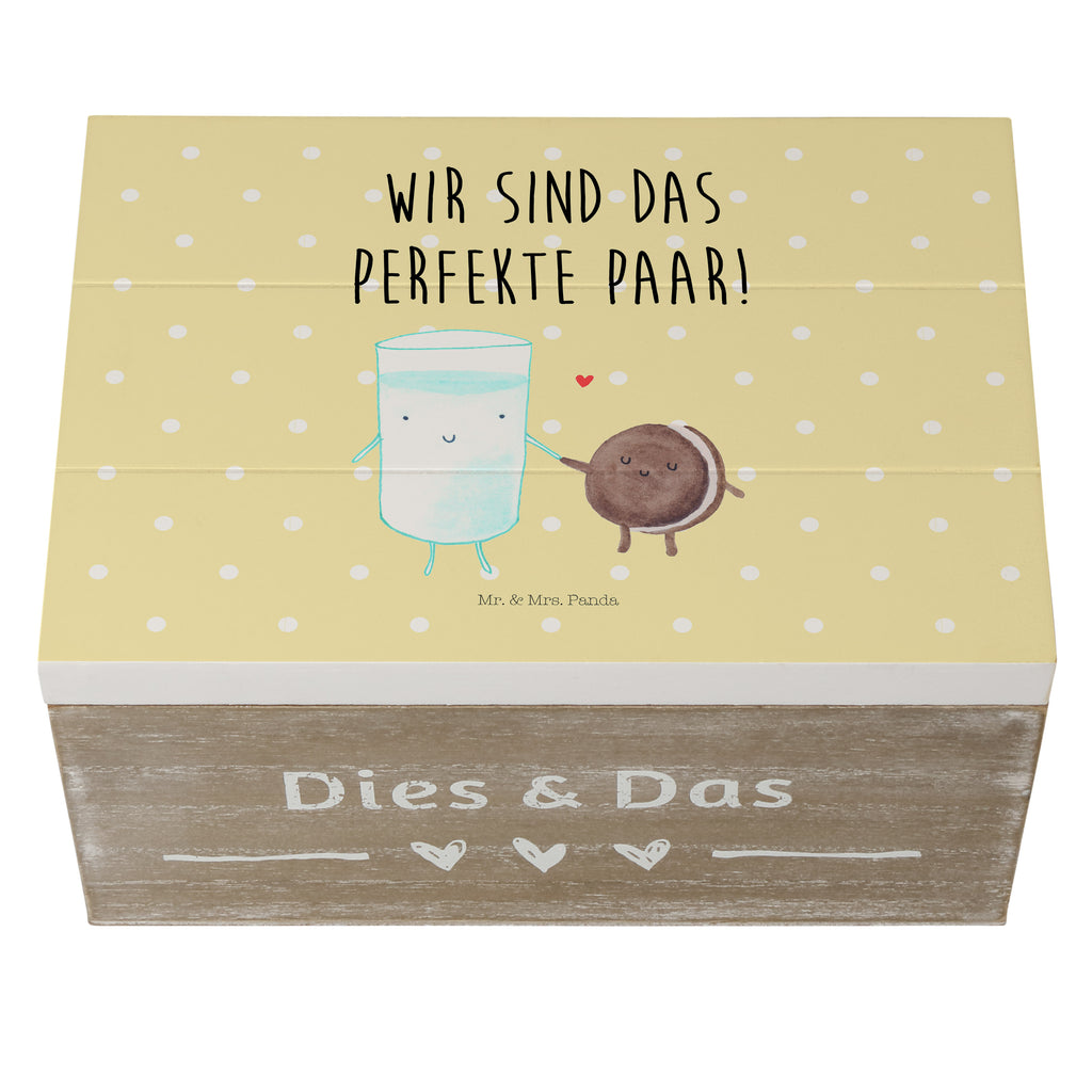Holzkiste Milch & Keks Holzkiste, Kiste, Schatzkiste, Truhe, Schatulle, XXL, Erinnerungsbox, Erinnerungskiste, Dekokiste, Aufbewahrungsbox, Tiermotive, Gute Laune, lustige Sprüche, Tiere, Milk, Cookie, Milch, Keks, Kekse, Kaffee, Einladung Frühstück, Motiv süß, romantisch, perfektes Paar