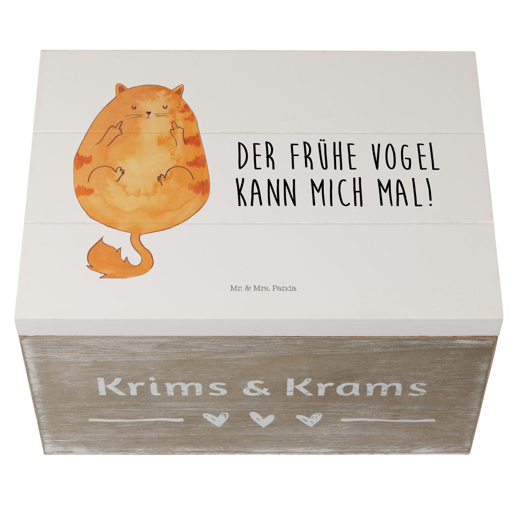 Holzkiste Katze Frühaufsteher Holzkiste, Kiste, Schatzkiste, Truhe, Schatulle, XXL, Erinnerungsbox, Erinnerungskiste, Dekokiste, Aufbewahrungsbox, Katze, Katzenmotiv, Katzenfan, Katzendeko, Katzenfreund, Katzenliebhaber, Katzenprodukte, Katzenartikel, Katzenaccessoires, Katzensouvenirs, Katzenliebhaberprodukte, Katzenmotive, Der frühe Vogel kann mich mal, Morgenmuffel, Frühaufsteher, Kaffee, Katzen, Kater, Mietze