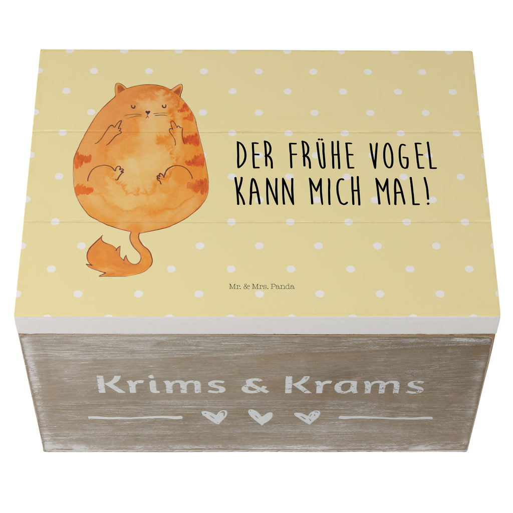 Holzkiste Katze Frühaufsteher Holzkiste, Kiste, Schatzkiste, Truhe, Schatulle, XXL, Erinnerungsbox, Erinnerungskiste, Dekokiste, Aufbewahrungsbox, Katze, Katzenmotiv, Katzenfan, Katzendeko, Katzenfreund, Katzenliebhaber, Katzenprodukte, Katzenartikel, Katzenaccessoires, Katzensouvenirs, Katzenliebhaberprodukte, Katzenmotive, Der frühe Vogel kann mich mal, Morgenmuffel, Frühaufsteher, Kaffee, Katzen, Kater, Mietze