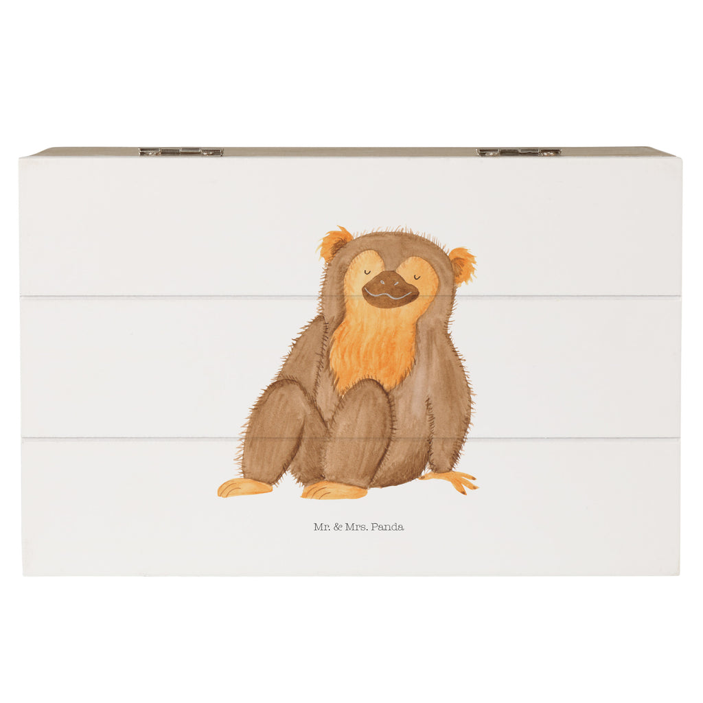 Holzkiste Affe Holzkiste, Kiste, Schatzkiste, Truhe, Schatulle, XXL, Erinnerungsbox, Erinnerungskiste, Dekokiste, Aufbewahrungsbox, Afrika, Wildtiere, Affe, Äffchen, Affen, Selbstliebe, Respekt, Motivation, Selbstachtung, Liebe, Selbstbewusstsein, Selfcare