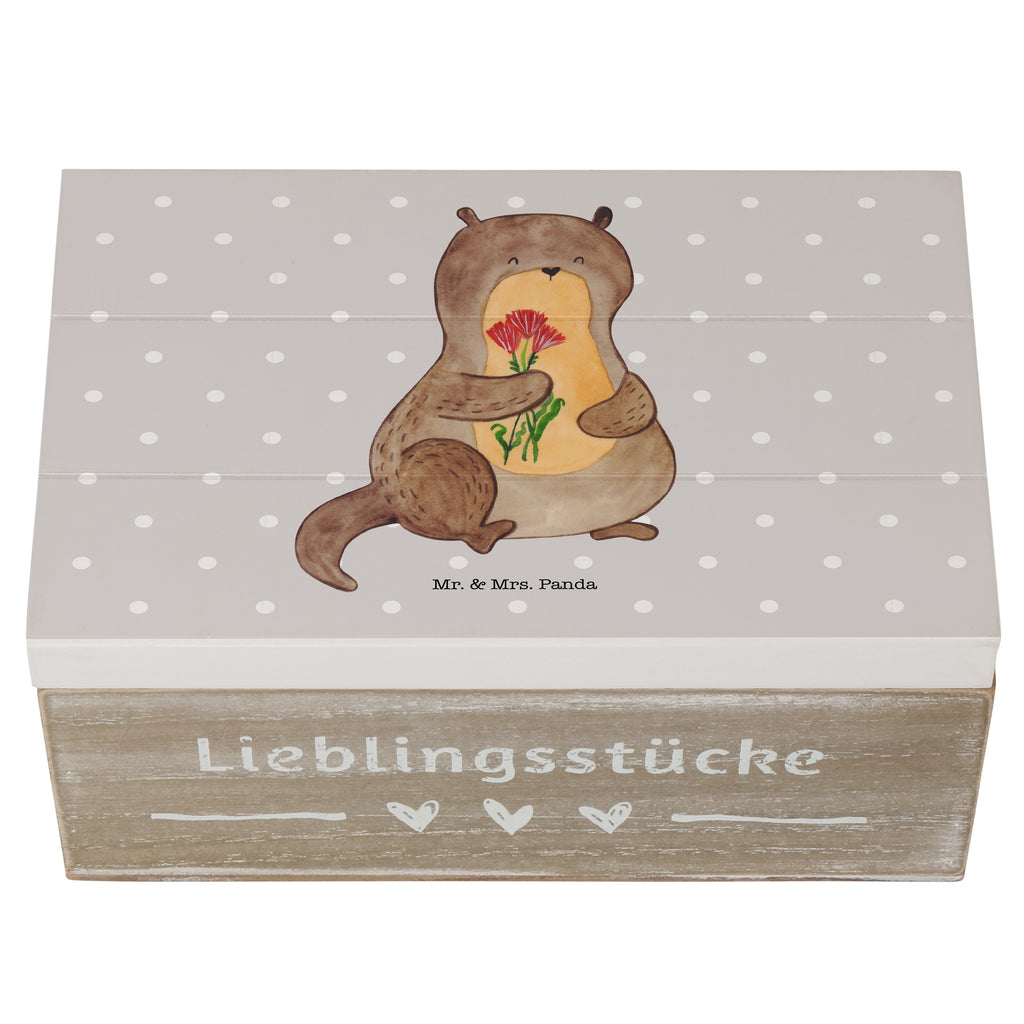Holzkiste Otter Blumenstrauß Holzkiste, Kiste, Schatzkiste, Truhe, Schatulle, XXL, Erinnerungsbox, Erinnerungskiste, Dekokiste, Aufbewahrungsbox, Otter, Fischotter, Seeotter, Otter Seeotter See Otter