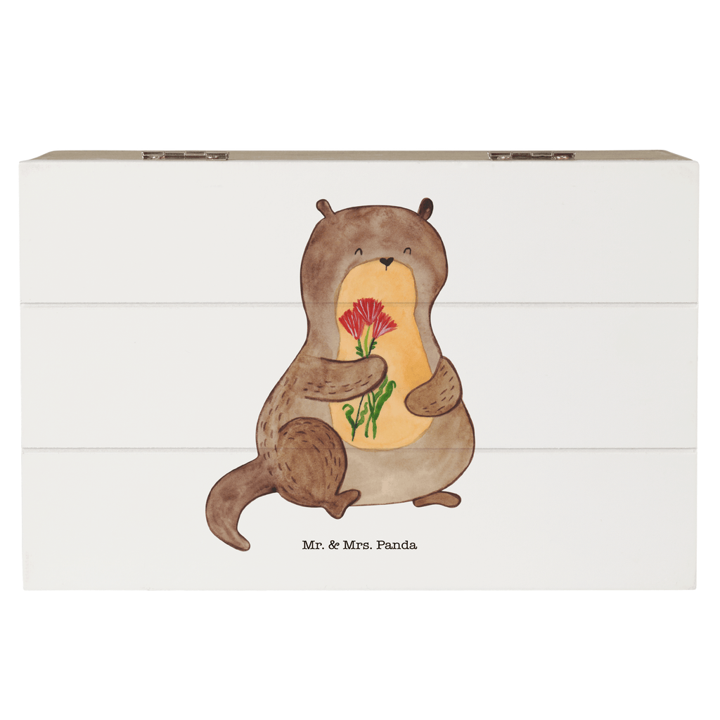 Holzkiste Otter Blumenstrauß Holzkiste, Kiste, Schatzkiste, Truhe, Schatulle, XXL, Erinnerungsbox, Erinnerungskiste, Dekokiste, Aufbewahrungsbox, Otter, Fischotter, Seeotter, Otter Seeotter See Otter
