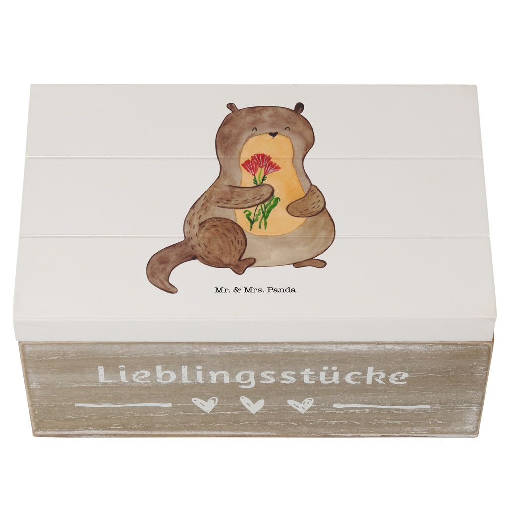 Holzkiste Otter Blumenstrauß Holzkiste, Kiste, Schatzkiste, Truhe, Schatulle, XXL, Erinnerungsbox, Erinnerungskiste, Dekokiste, Aufbewahrungsbox, Otter, Fischotter, Seeotter, Otter Seeotter See Otter