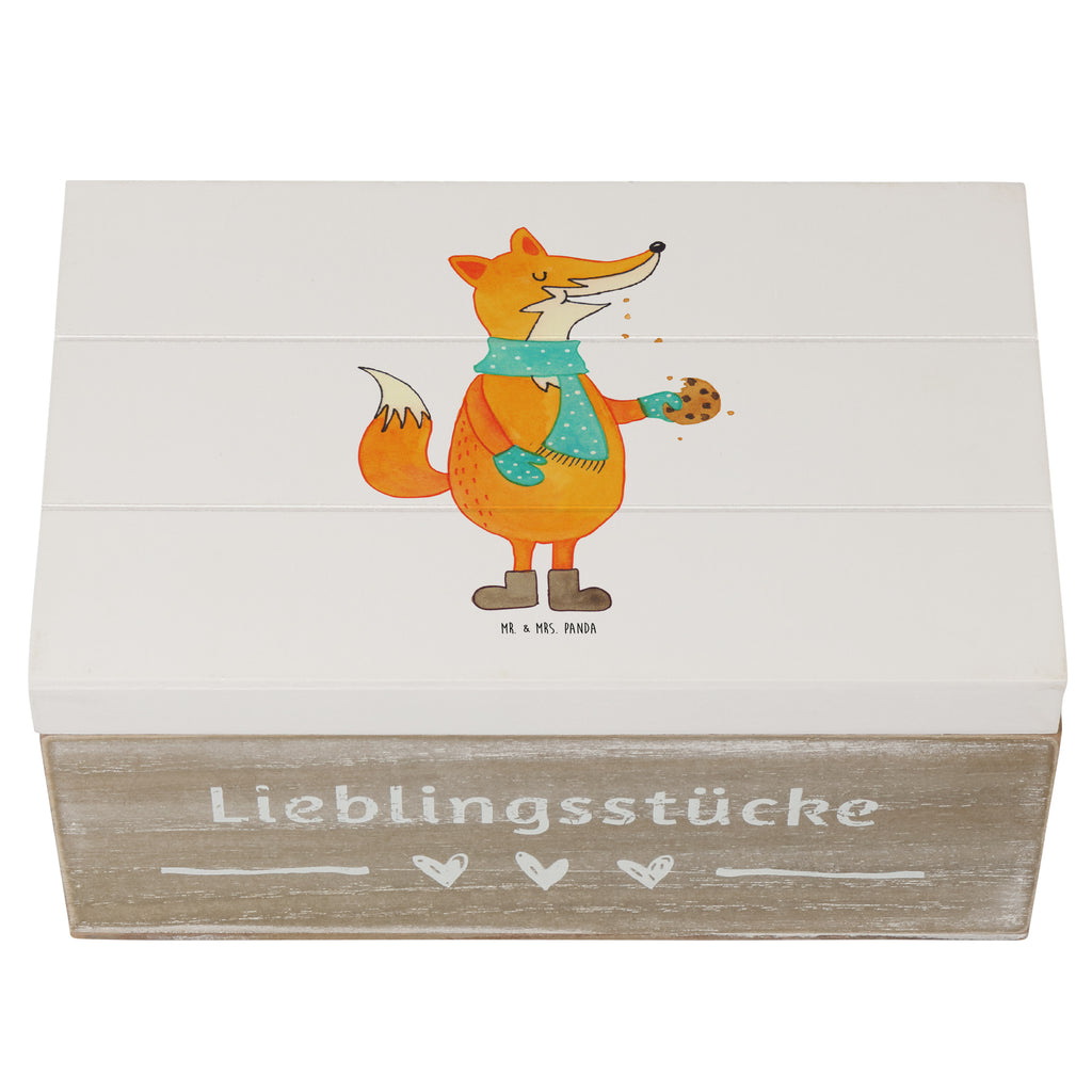 Holzkiste Fuchs Keks Holzkiste, Kiste, Schatzkiste, Truhe, Schatulle, XXL, Erinnerungsbox, Erinnerungskiste, Dekokiste, Aufbewahrungsbox, Fuchs, Füchse, Backen Spruch, Kekse, Winter, Weihnachtszeit, Plätzchen, Liebe, Küche Deko