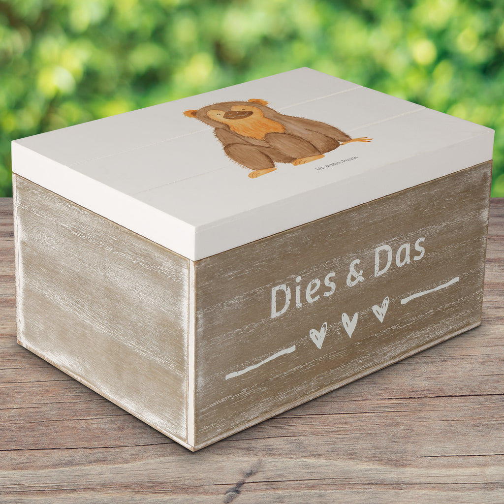 Holzkiste Affe Holzkiste, Kiste, Schatzkiste, Truhe, Schatulle, XXL, Erinnerungsbox, Erinnerungskiste, Dekokiste, Aufbewahrungsbox, Afrika, Wildtiere, Affe, Äffchen, Affen, Selbstliebe, Respekt, Motivation, Selbstachtung, Liebe, Selbstbewusstsein, Selfcare