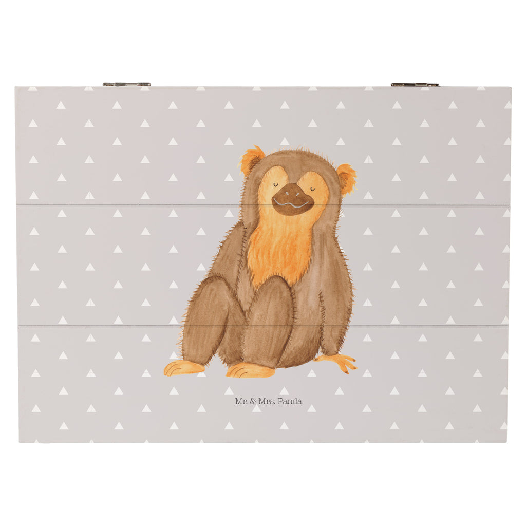Holzkiste Affe Holzkiste, Kiste, Schatzkiste, Truhe, Schatulle, XXL, Erinnerungsbox, Erinnerungskiste, Dekokiste, Aufbewahrungsbox, Afrika, Wildtiere, Affe, Äffchen, Affen, Selbstliebe, Respekt, Motivation, Selbstachtung, Liebe, Selbstbewusstsein, Selfcare