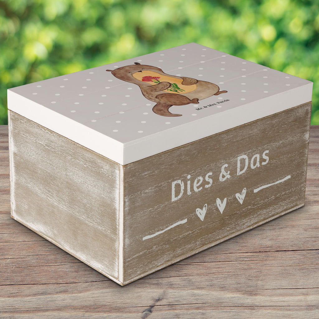 Holzkiste Otter Blumenstrauß Holzkiste, Kiste, Schatzkiste, Truhe, Schatulle, XXL, Erinnerungsbox, Erinnerungskiste, Dekokiste, Aufbewahrungsbox, Otter, Fischotter, Seeotter, Otter Seeotter See Otter