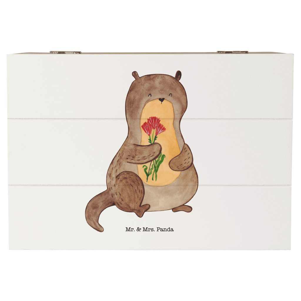 Holzkiste Otter Blumenstrauß Holzkiste, Kiste, Schatzkiste, Truhe, Schatulle, XXL, Erinnerungsbox, Erinnerungskiste, Dekokiste, Aufbewahrungsbox, Otter, Fischotter, Seeotter, Otter Seeotter See Otter
