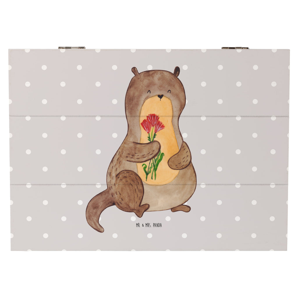 Holzkiste Otter Blumenstrauß Holzkiste, Kiste, Schatzkiste, Truhe, Schatulle, XXL, Erinnerungsbox, Erinnerungskiste, Dekokiste, Aufbewahrungsbox, Otter, Fischotter, Seeotter, Otter Seeotter See Otter