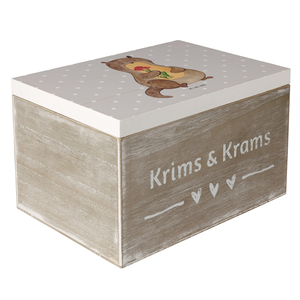 Holzkiste Otter Blumenstrauß Holzkiste, Kiste, Schatzkiste, Truhe, Schatulle, XXL, Erinnerungsbox, Erinnerungskiste, Dekokiste, Aufbewahrungsbox, Otter, Fischotter, Seeotter, Otter Seeotter See Otter