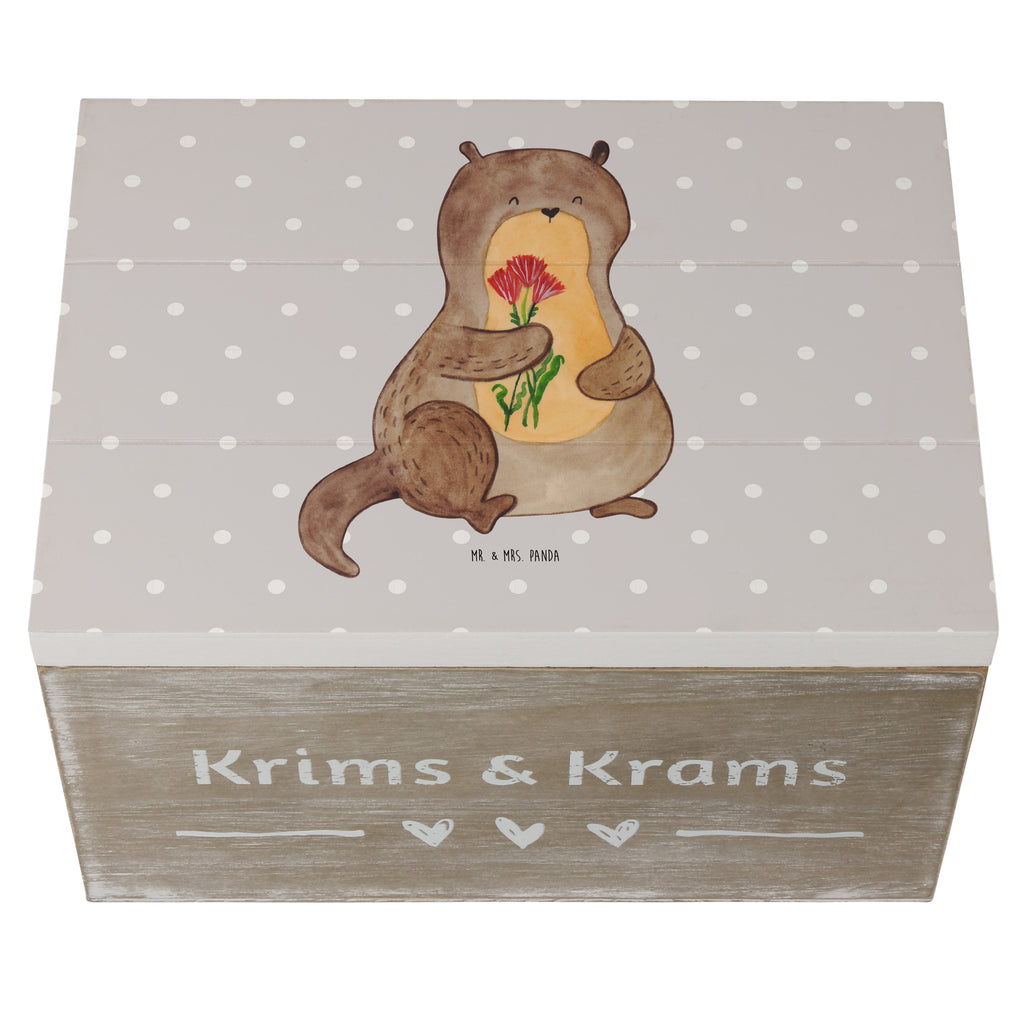 Holzkiste Otter Blumenstrauß Holzkiste, Kiste, Schatzkiste, Truhe, Schatulle, XXL, Erinnerungsbox, Erinnerungskiste, Dekokiste, Aufbewahrungsbox, Otter, Fischotter, Seeotter, Otter Seeotter See Otter
