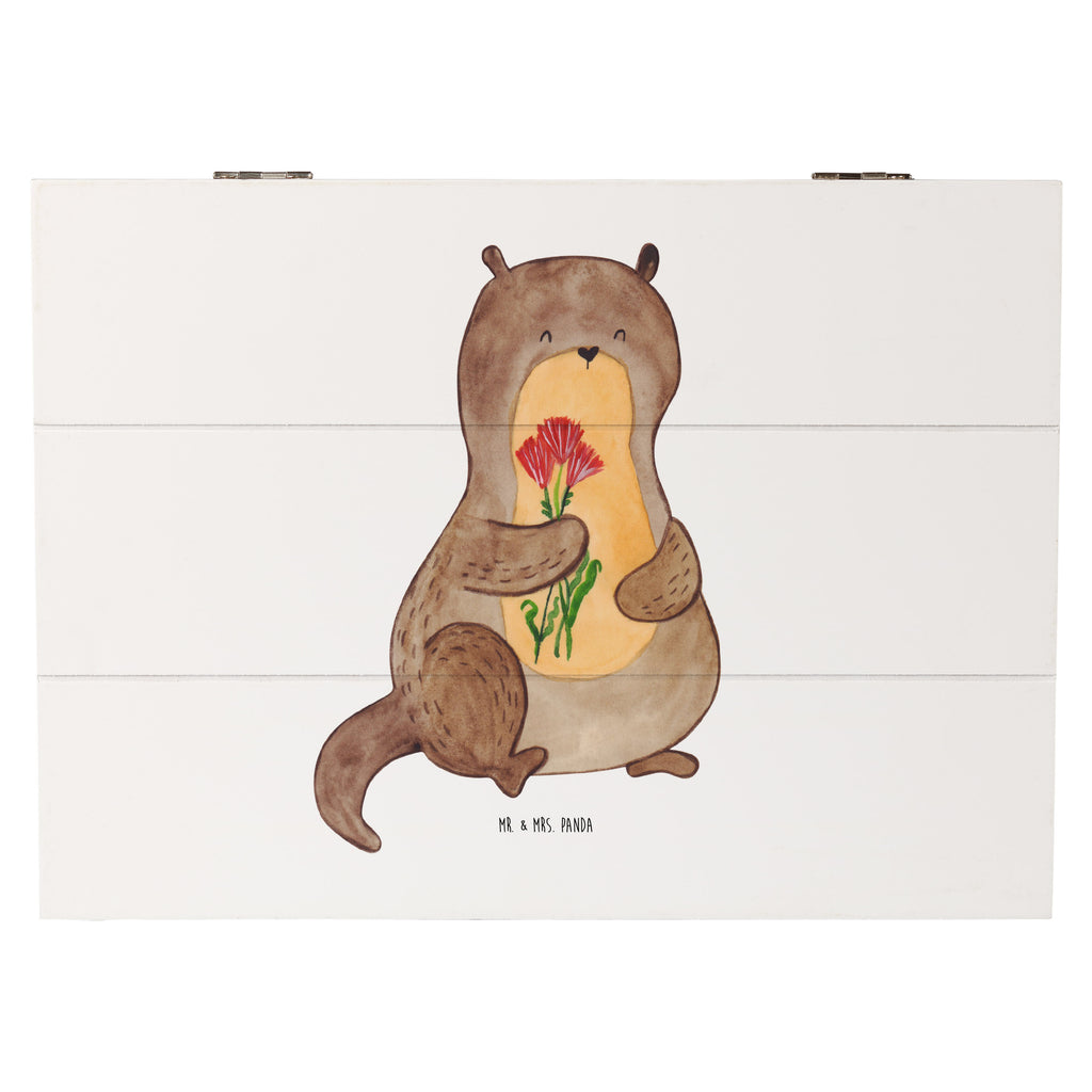 Holzkiste Otter Blumenstrauß Holzkiste, Kiste, Schatzkiste, Truhe, Schatulle, XXL, Erinnerungsbox, Erinnerungskiste, Dekokiste, Aufbewahrungsbox, Otter, Fischotter, Seeotter, Otter Seeotter See Otter