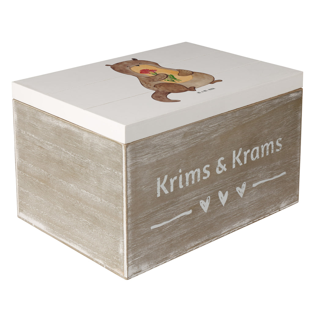 Holzkiste Otter Blumenstrauß Holzkiste, Kiste, Schatzkiste, Truhe, Schatulle, XXL, Erinnerungsbox, Erinnerungskiste, Dekokiste, Aufbewahrungsbox, Otter, Fischotter, Seeotter, Otter Seeotter See Otter