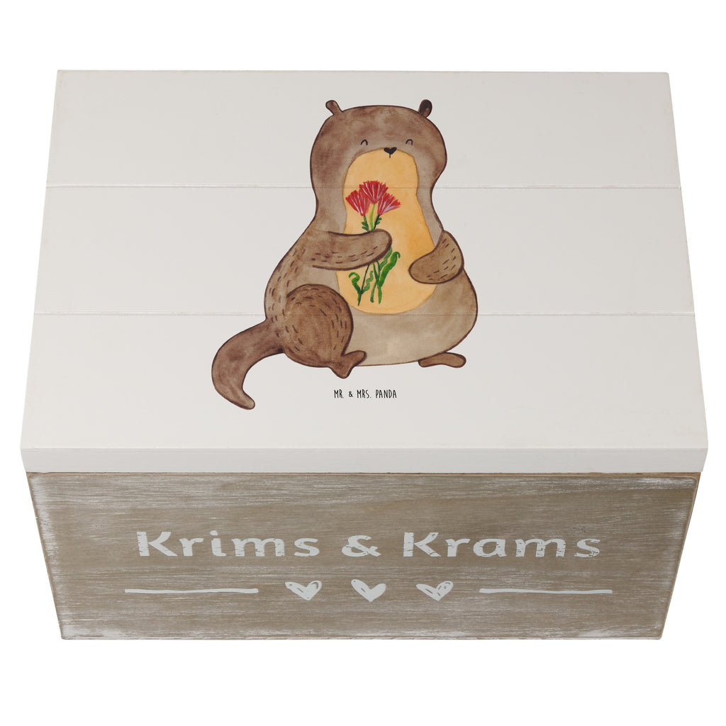 Holzkiste Otter Blumenstrauß Holzkiste, Kiste, Schatzkiste, Truhe, Schatulle, XXL, Erinnerungsbox, Erinnerungskiste, Dekokiste, Aufbewahrungsbox, Otter, Fischotter, Seeotter, Otter Seeotter See Otter
