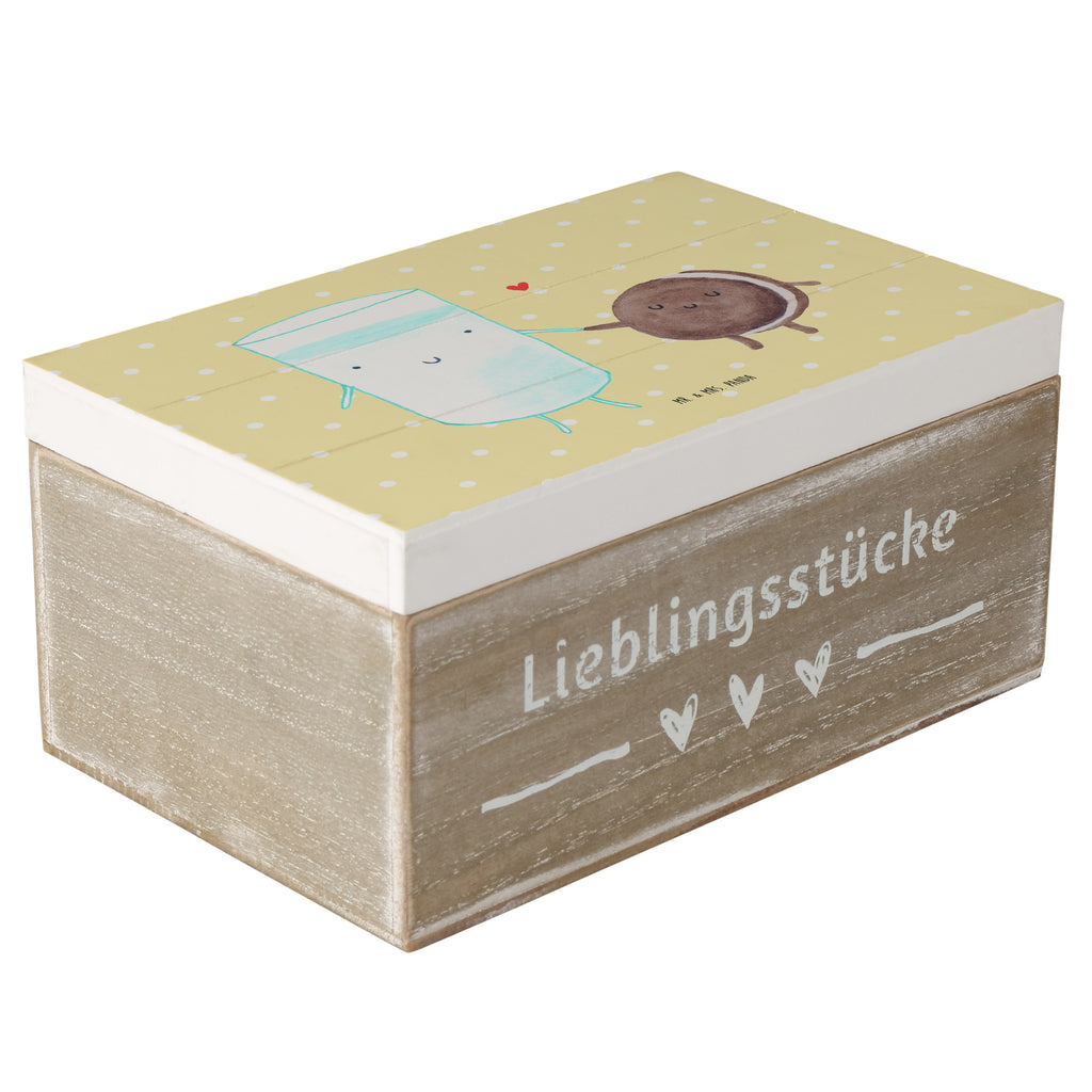 Holzkiste Milch & Keks Holzkiste, Kiste, Schatzkiste, Truhe, Schatulle, XXL, Erinnerungsbox, Erinnerungskiste, Dekokiste, Aufbewahrungsbox, Tiermotive, Gute Laune, lustige Sprüche, Tiere, Milk, Cookie, Milch, Keks, Kekse, Kaffee, Einladung Frühstück, Motiv süß, romantisch, perfektes Paar