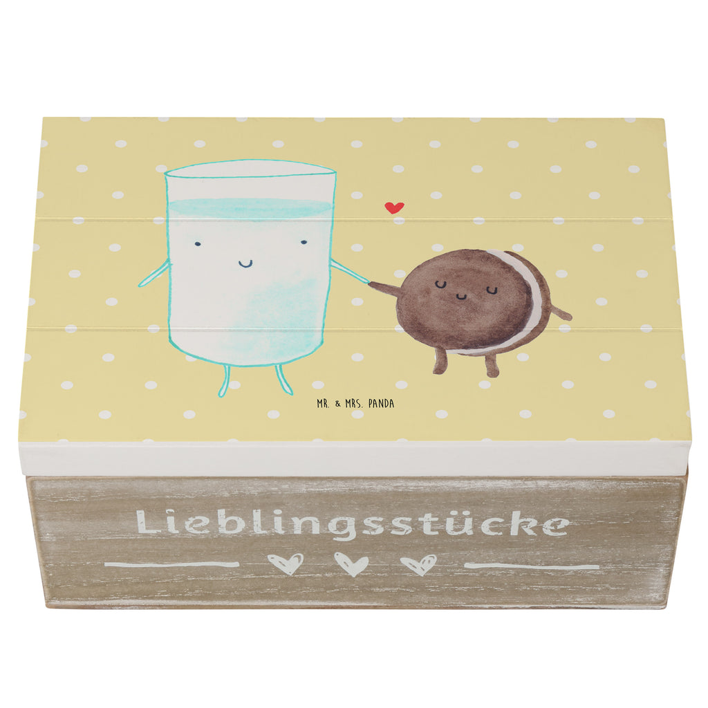 Holzkiste Milch & Keks Holzkiste, Kiste, Schatzkiste, Truhe, Schatulle, XXL, Erinnerungsbox, Erinnerungskiste, Dekokiste, Aufbewahrungsbox, Tiermotive, Gute Laune, lustige Sprüche, Tiere, Milk, Cookie, Milch, Keks, Kekse, Kaffee, Einladung Frühstück, Motiv süß, romantisch, perfektes Paar