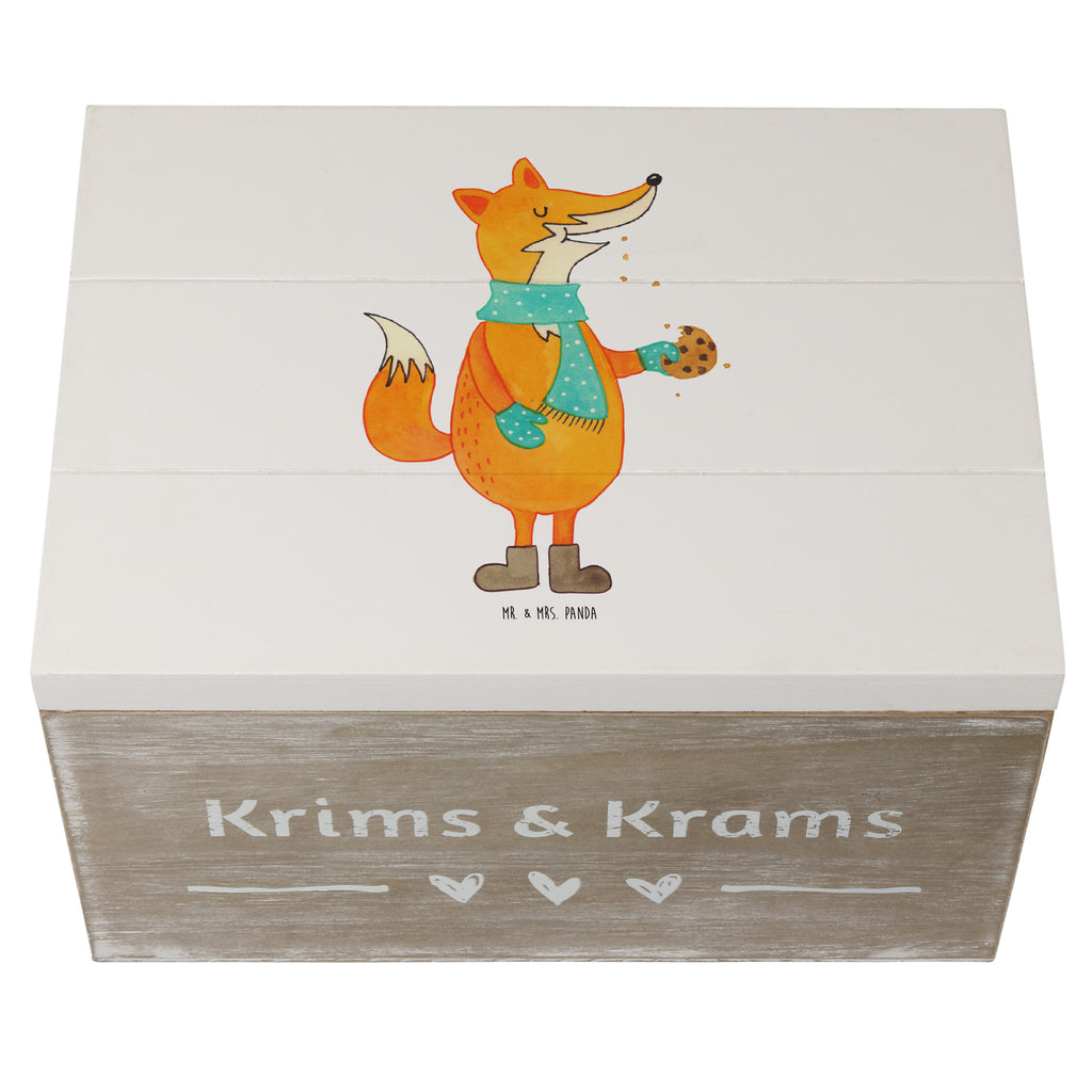 Holzkiste Fuchs Keks Holzkiste, Kiste, Schatzkiste, Truhe, Schatulle, XXL, Erinnerungsbox, Erinnerungskiste, Dekokiste, Aufbewahrungsbox, Fuchs, Füchse, Backen Spruch, Kekse, Winter, Weihnachtszeit, Plätzchen, Liebe, Küche Deko