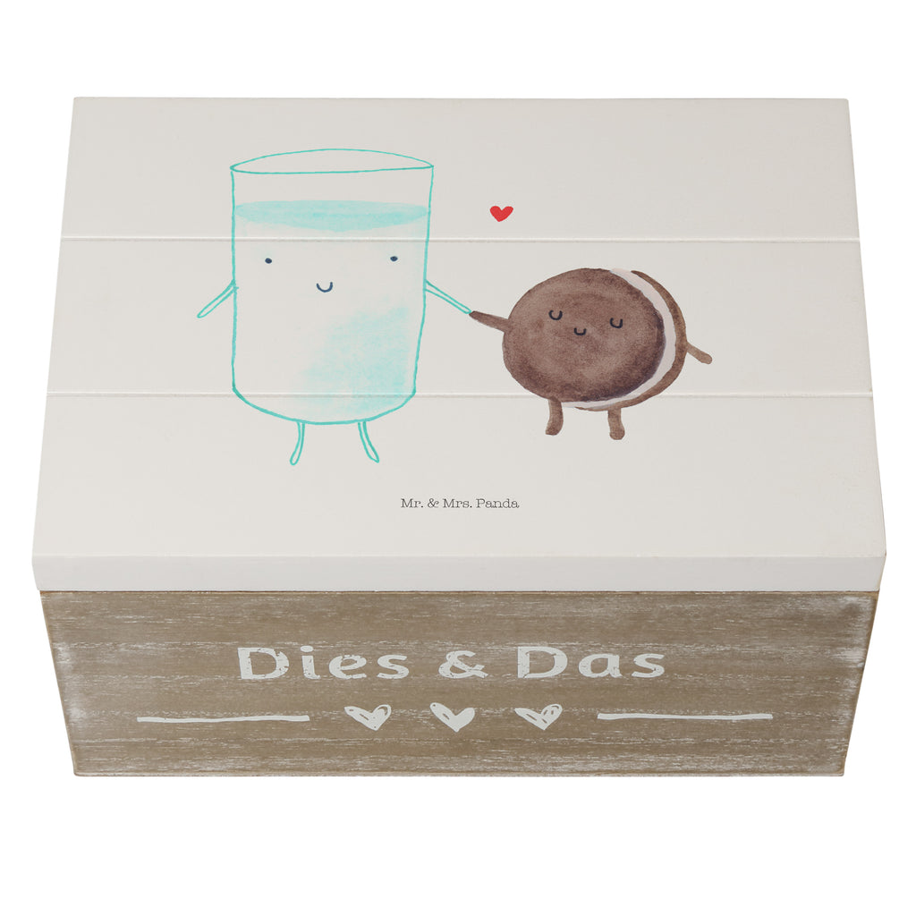 Holzkiste Milch & Keks Holzkiste, Kiste, Schatzkiste, Truhe, Schatulle, XXL, Erinnerungsbox, Erinnerungskiste, Dekokiste, Aufbewahrungsbox, Tiermotive, Gute Laune, lustige Sprüche, Tiere, Milk, Cookie, Milch, Keks, Kekse, Kaffee, Einladung Frühstück, Motiv süß, romantisch, perfektes Paar