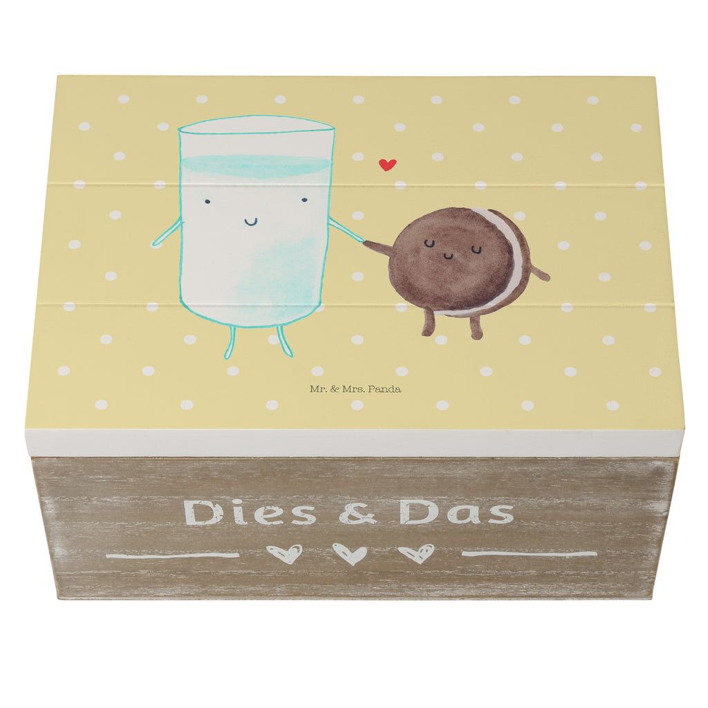 Holzkiste Milch & Keks Holzkiste, Kiste, Schatzkiste, Truhe, Schatulle, XXL, Erinnerungsbox, Erinnerungskiste, Dekokiste, Aufbewahrungsbox, Tiermotive, Gute Laune, lustige Sprüche, Tiere, Milk, Cookie, Milch, Keks, Kekse, Kaffee, Einladung Frühstück, Motiv süß, romantisch, perfektes Paar