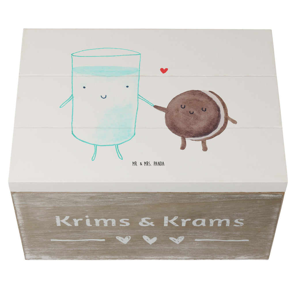 Holzkiste Milch & Keks Holzkiste, Kiste, Schatzkiste, Truhe, Schatulle, XXL, Erinnerungsbox, Erinnerungskiste, Dekokiste, Aufbewahrungsbox, Tiermotive, Gute Laune, lustige Sprüche, Tiere, Milk, Cookie, Milch, Keks, Kekse, Kaffee, Einladung Frühstück, Motiv süß, romantisch, perfektes Paar