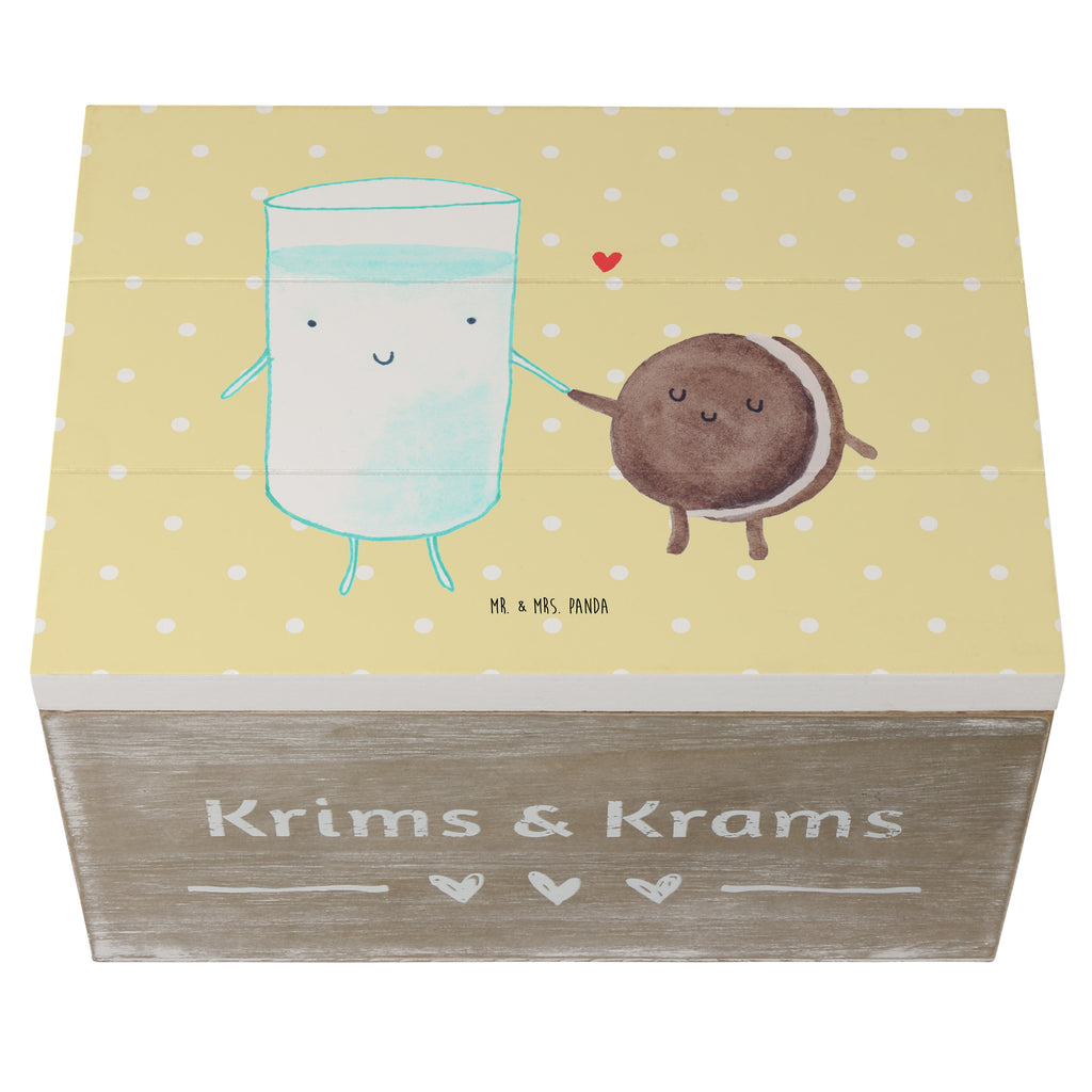 Holzkiste Milch & Keks Holzkiste, Kiste, Schatzkiste, Truhe, Schatulle, XXL, Erinnerungsbox, Erinnerungskiste, Dekokiste, Aufbewahrungsbox, Tiermotive, Gute Laune, lustige Sprüche, Tiere, Milk, Cookie, Milch, Keks, Kekse, Kaffee, Einladung Frühstück, Motiv süß, romantisch, perfektes Paar